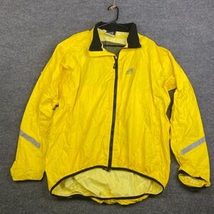 Showers Pass Mens XL Yellow Reflective Cycling Rain Jacket Hi-Vis Windbreaker